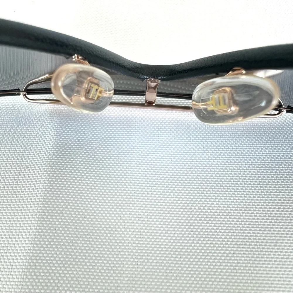TOM FORD TF671 Mack Black Leather Rose Gold Metal Frame Aviator Large Sunglasses